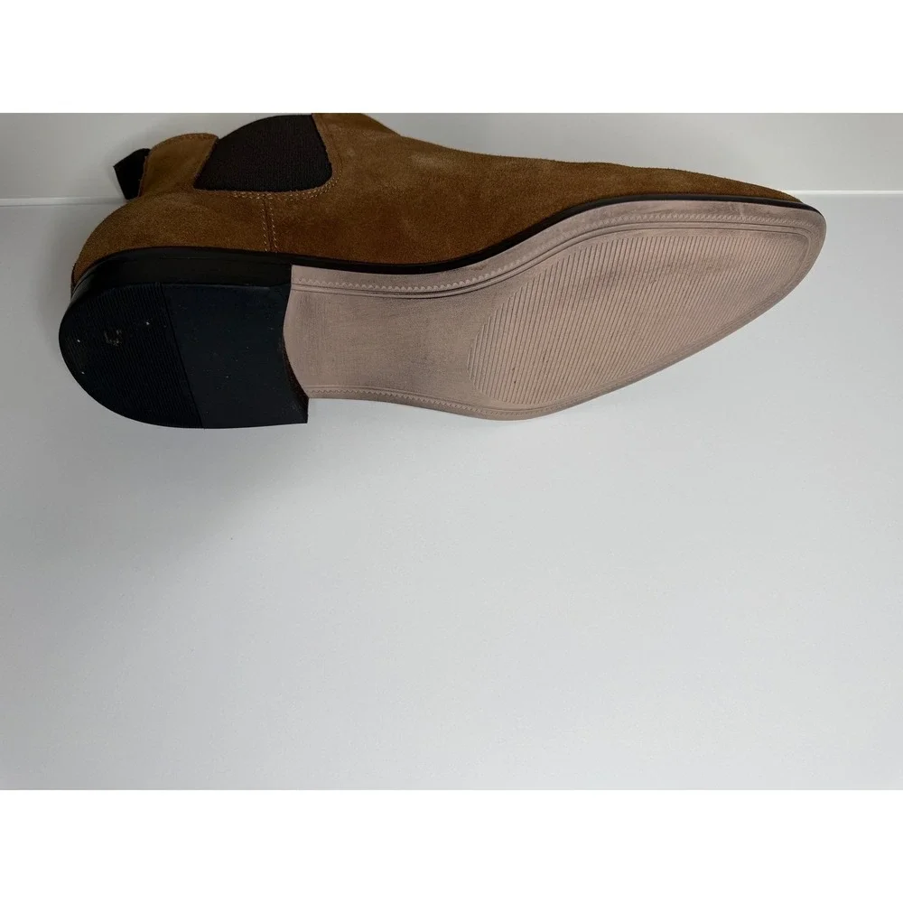 BP Mens Suede Chelsea Boots Brown Leather Upper Ankle Booties 45M EU